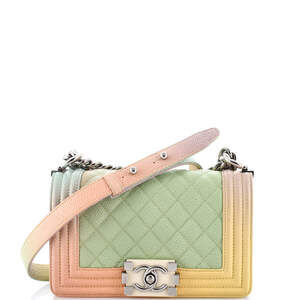 Chanel Small Rainbow Boy Flap Bag Quilted Painted Caviar